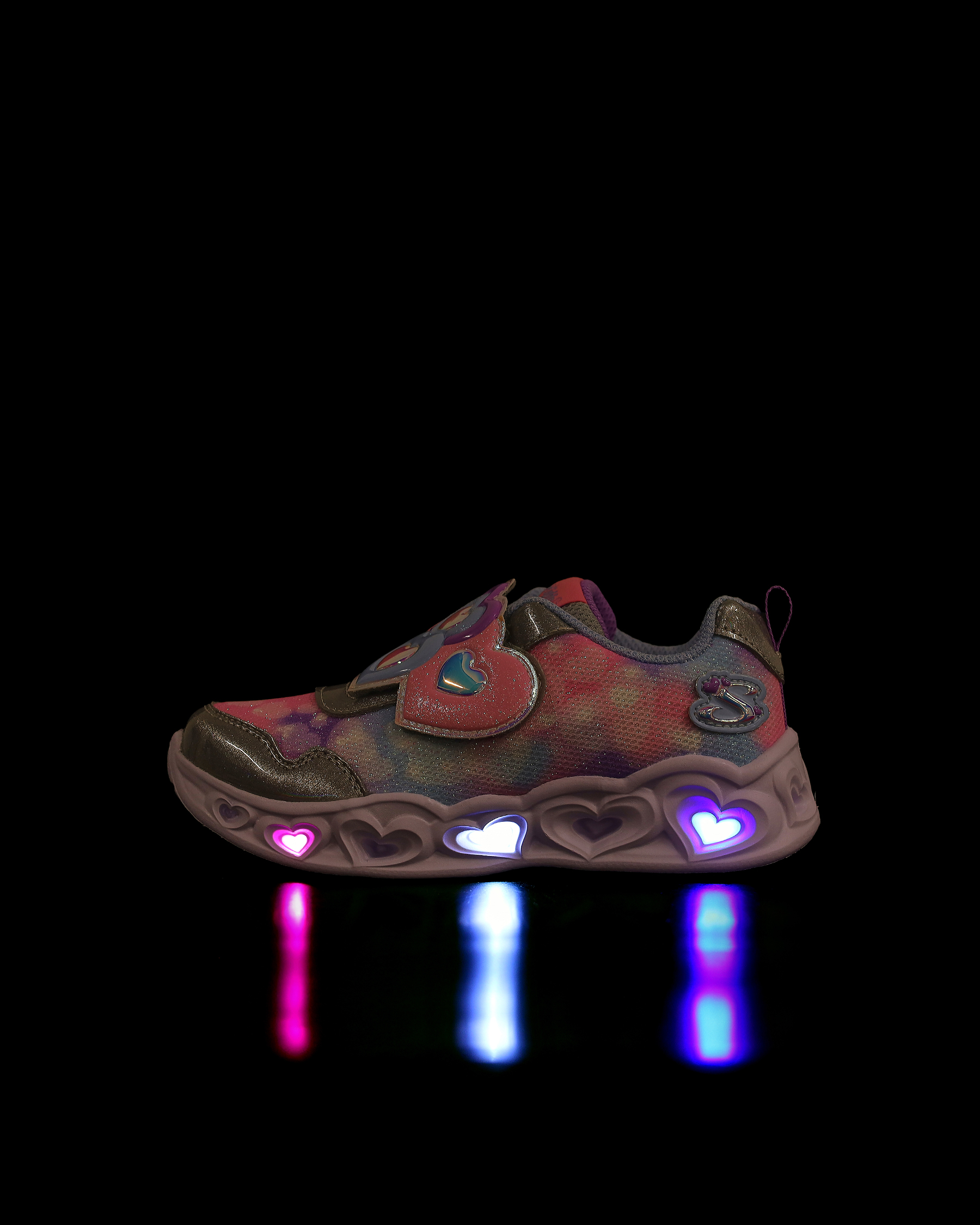 Skechers Heart Lights Lovin Reflection Küçük Kız Çocuk Gri Işıklı
